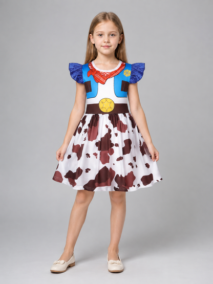 Western-style children's dress with a scarf and ruffles Costume Dresses detail