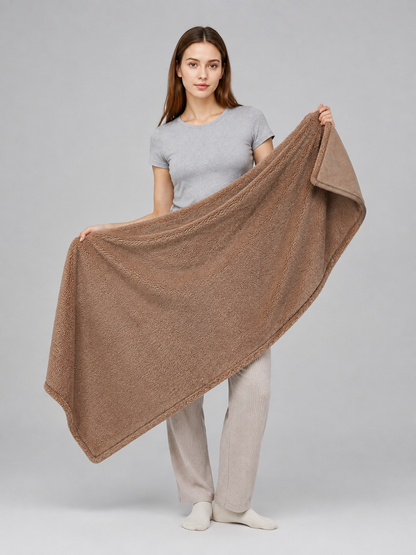 Reversible Pet Blanket, Beige and Brown Wearable Blankets detail