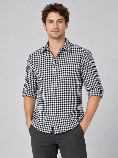 Black and White Checkered Shirt for Oktoberfest