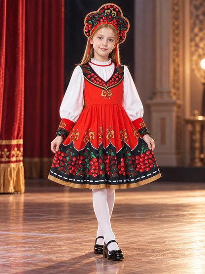 black girls russian traditional stage costume set product image 3