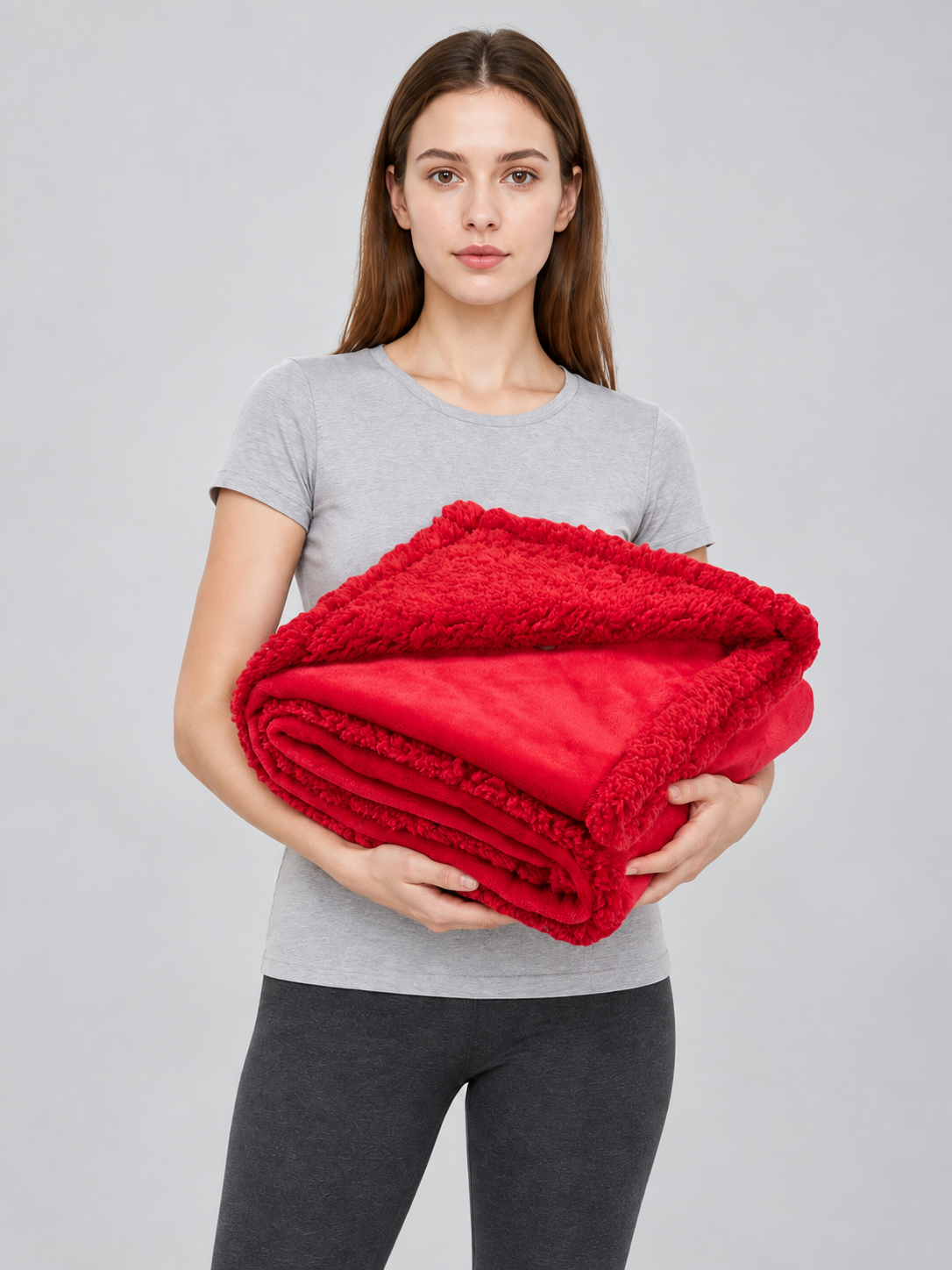 Double-Sided Red Blanket for Pets Wearable Blankets detail