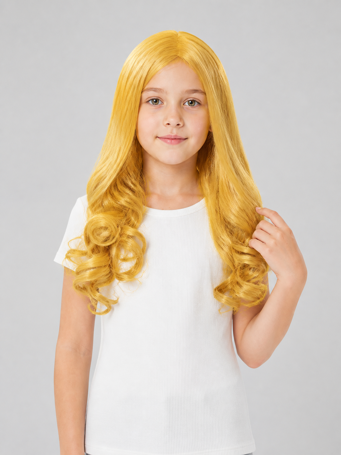 Gold-Toned Carnival Wig for Halloween and Cosplay Costume Wigs detail