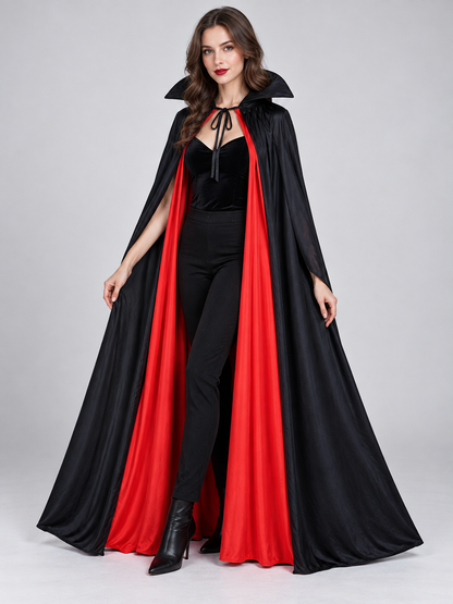 Black and red vampire cape with ties, 1.5 m