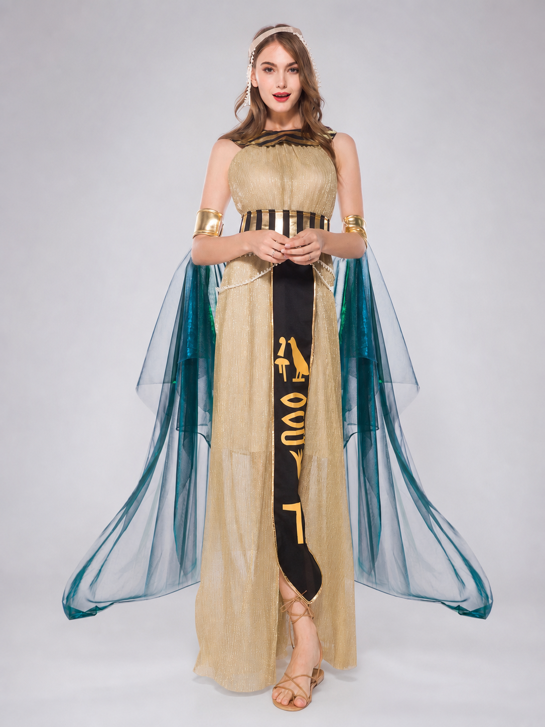 Cleopatra Cosplay Costume with Dress and Cape