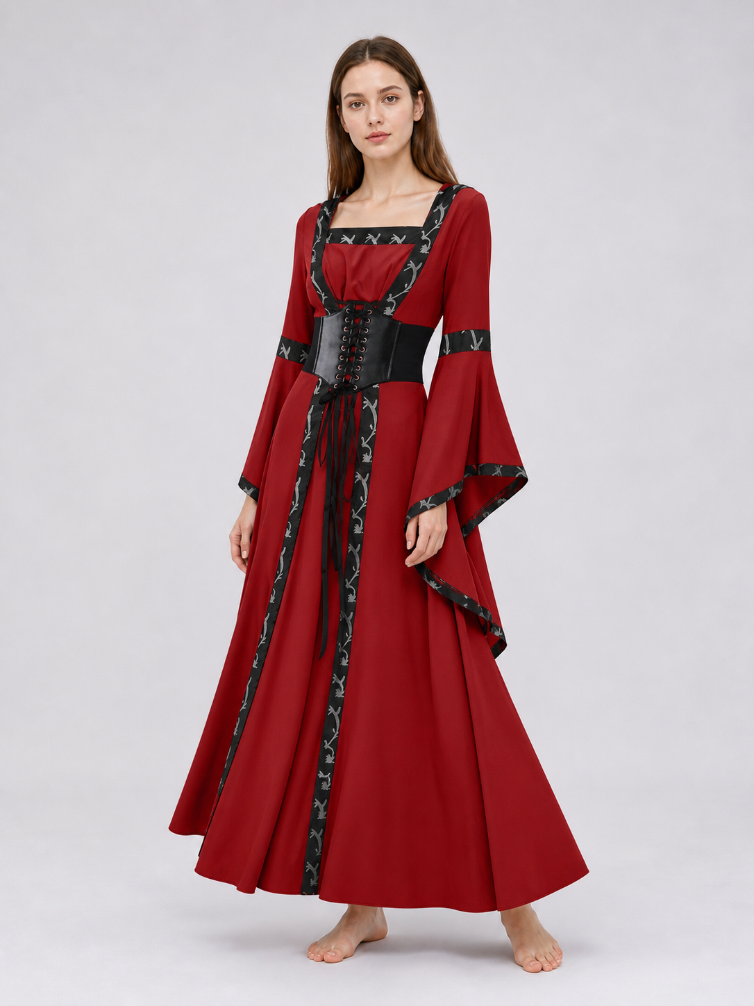 Gothic Medieval Hooded Dress