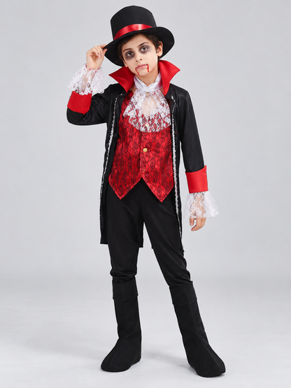 Gothic-Style Vampire Carnival Costume with Hat Costume Headwear detail