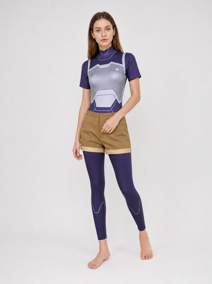 Zoe Cosplay Costume: Top, Shorts, and Leggings