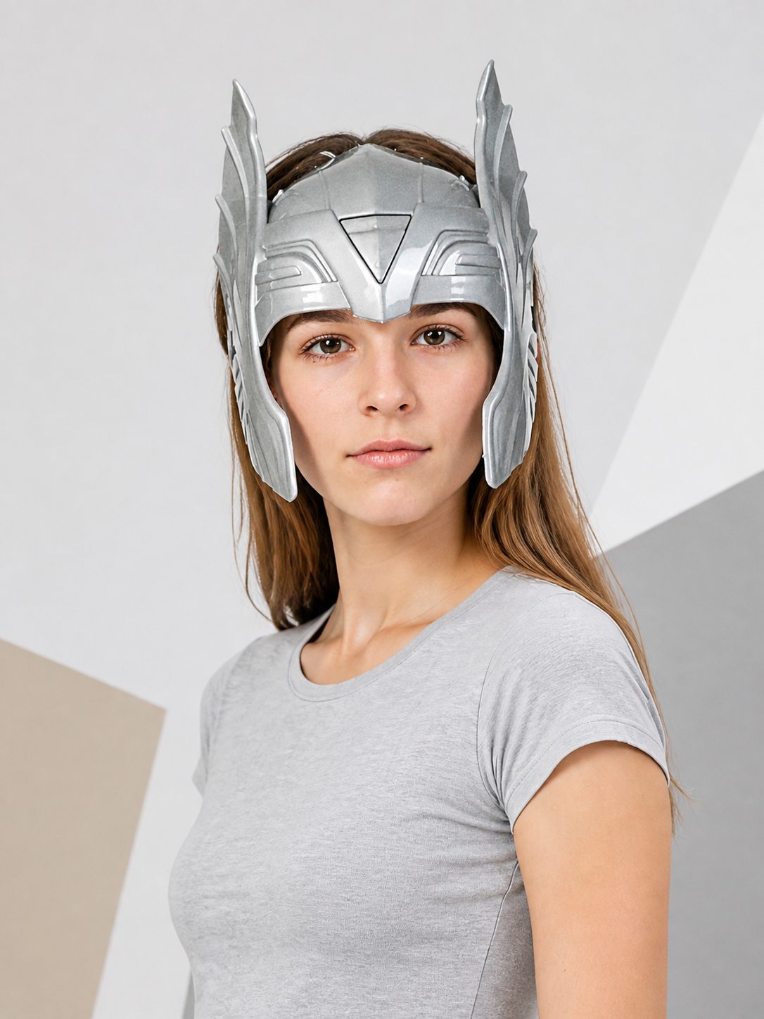 Silver Cosplay Mask with Winged Elements Costume Masks detail