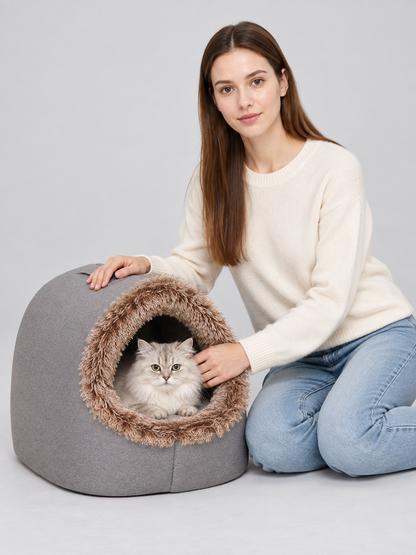Enclosed bed house for cats and small dogs product detail