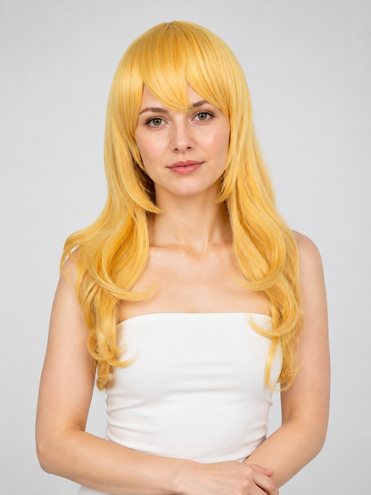 Golden Carnival Wig for Halloween and Cosplay Costume Wigs detail