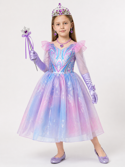 Princess Costume in Purple, Pink, and Blue Tones