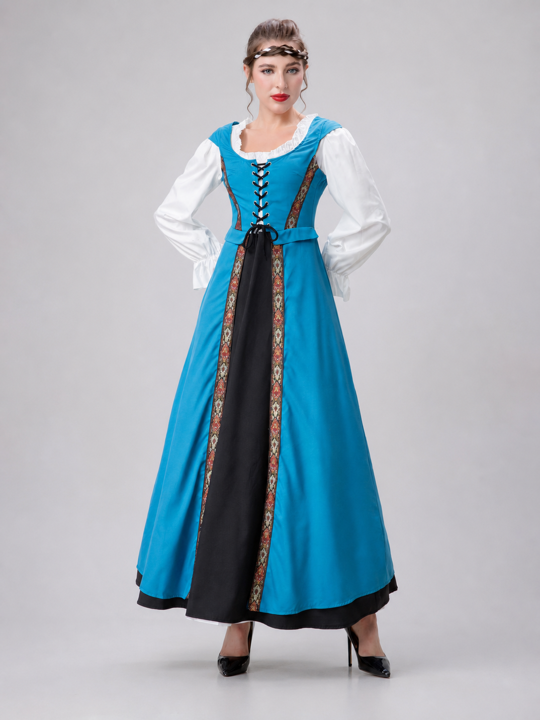 Medieval Lace-Up Costume Dress for Cosplay