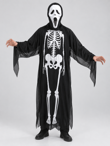 Skeleton Ghost Costume with Mask
