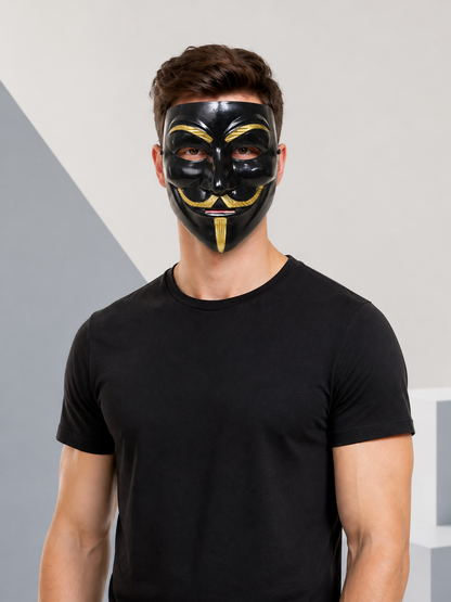 Black Carnival Mask for Halloween and Cosplay Costume Masks detail