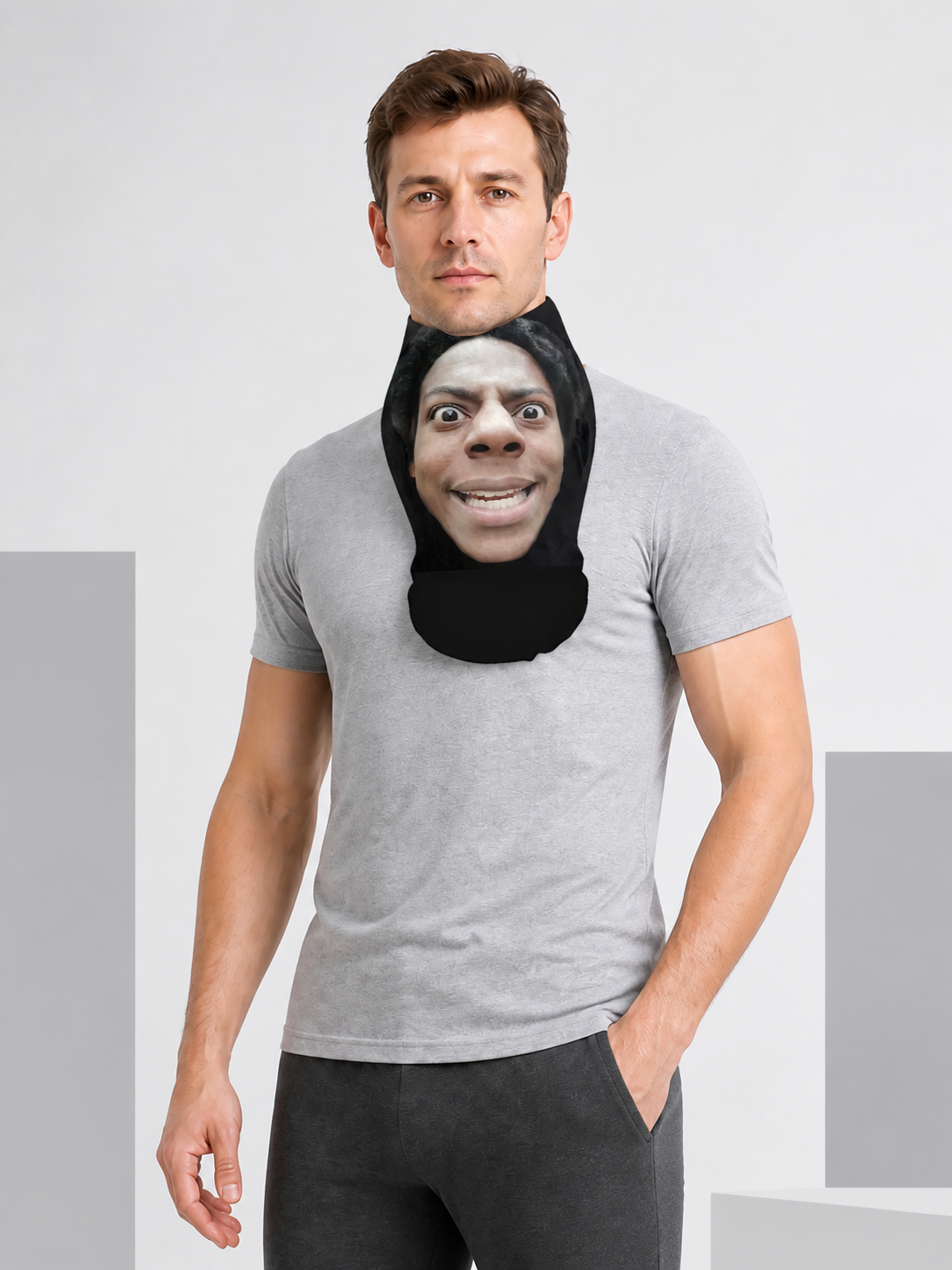 Full-Face Halloween Mask with Face Print Costume Masks detail