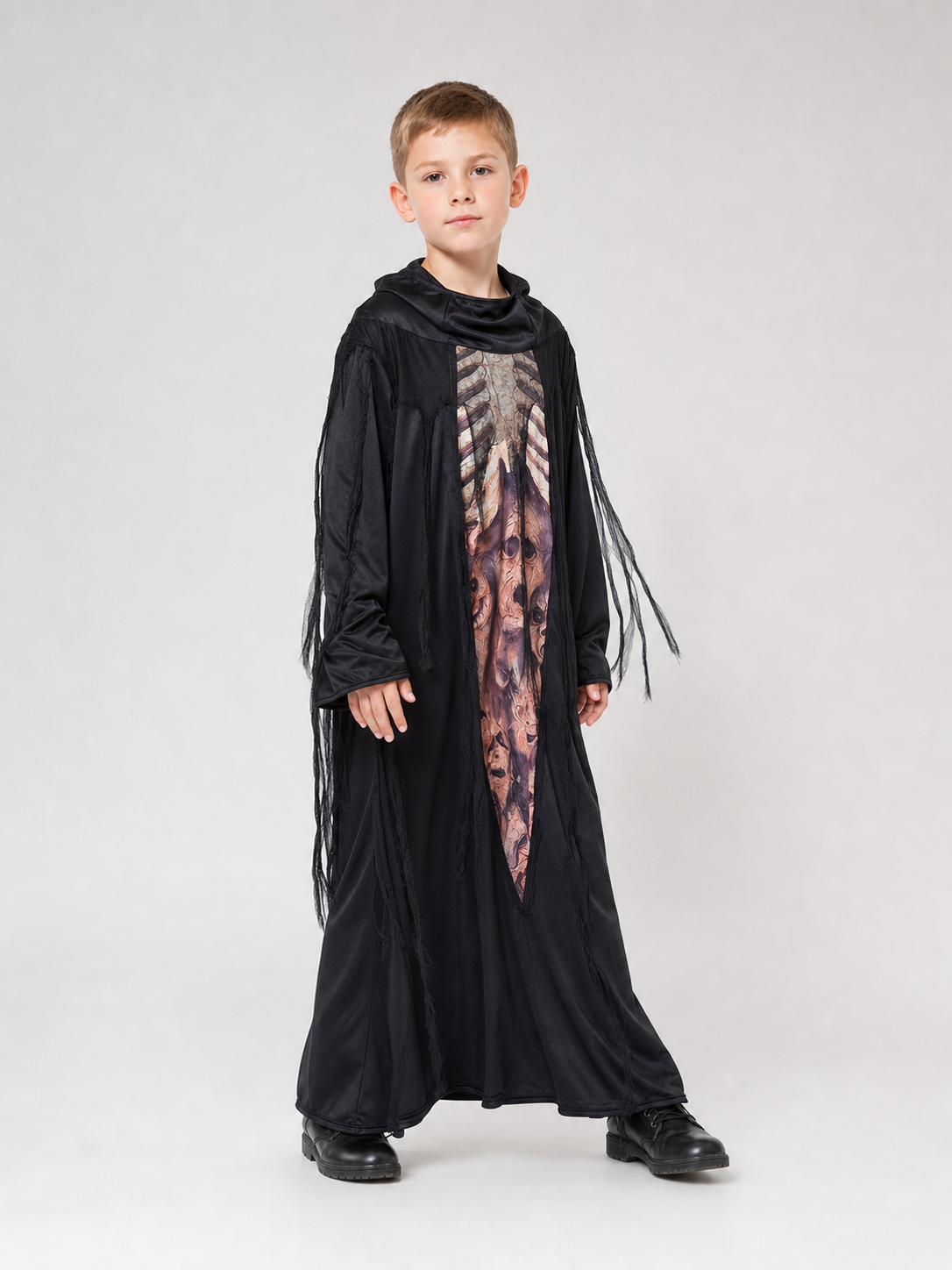Gothic Hooded Skeleton Costume for Halloween