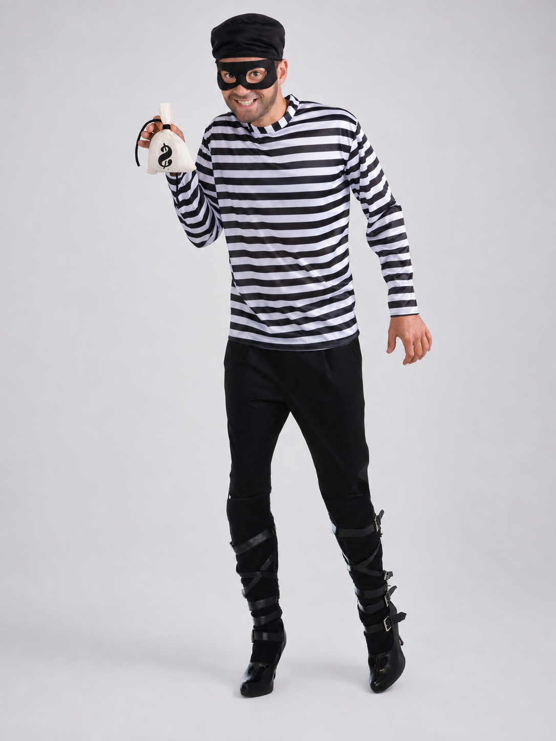 Black-and-White Striped Thief Costume