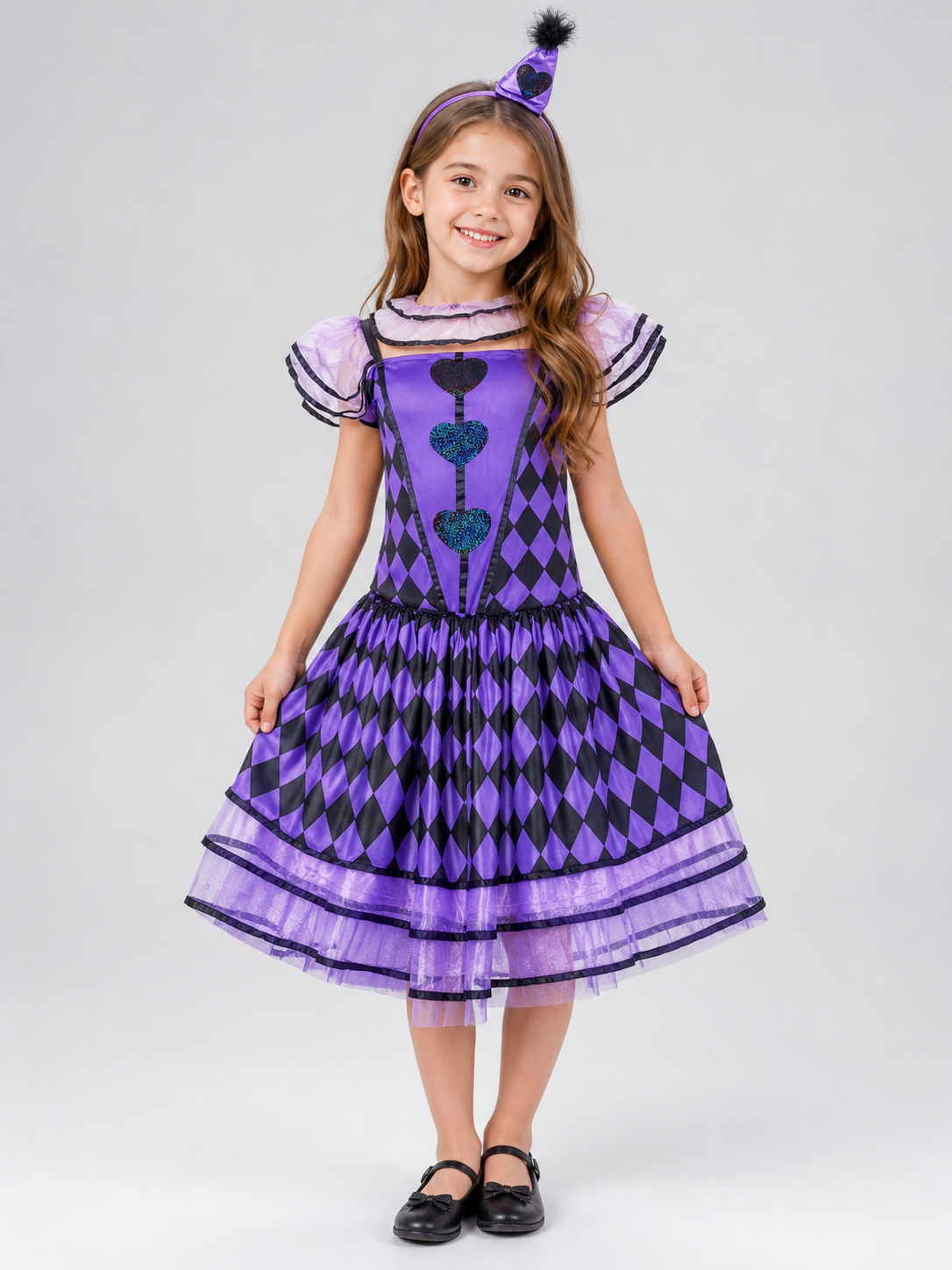 Clown Costume for Stage and Halloween, Dress with Headband