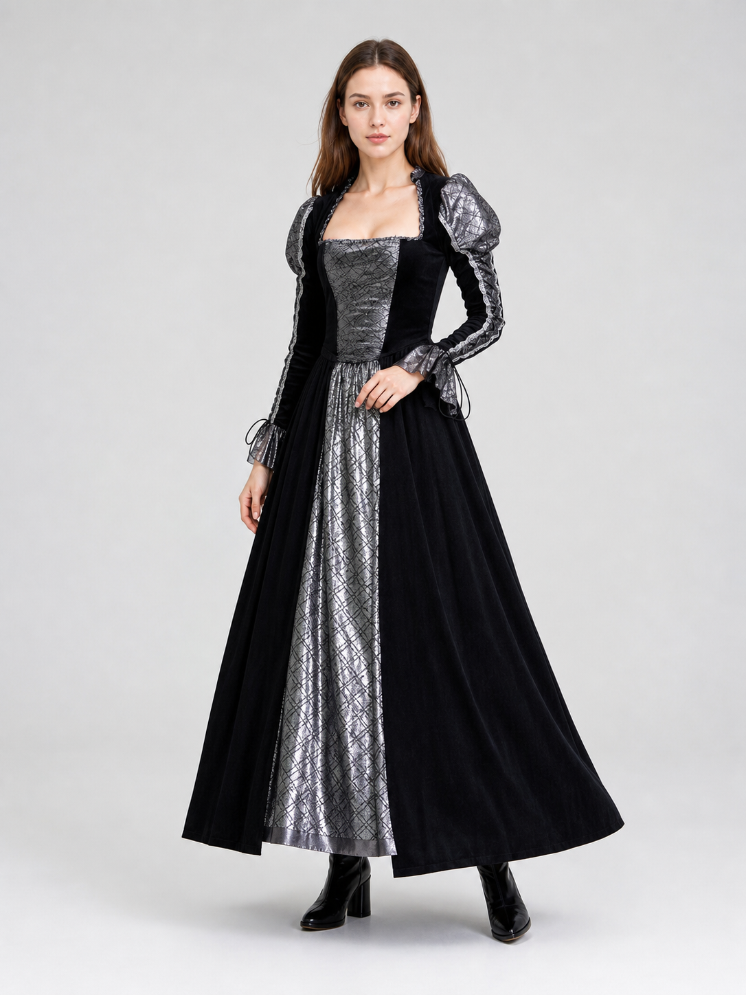 Gothic Long Dress for Halloween and Cosplay