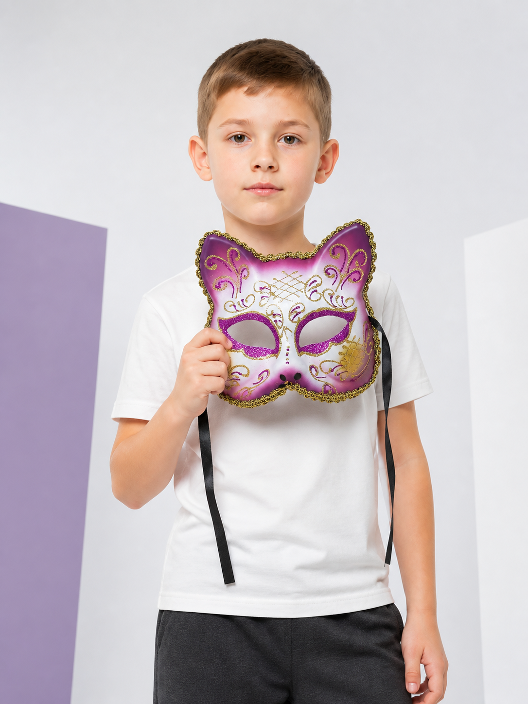 Purple Carnival Mask for Halloween and Cosplay Costume Masks detail