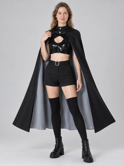 Vampire Costume with Black Cape and Top