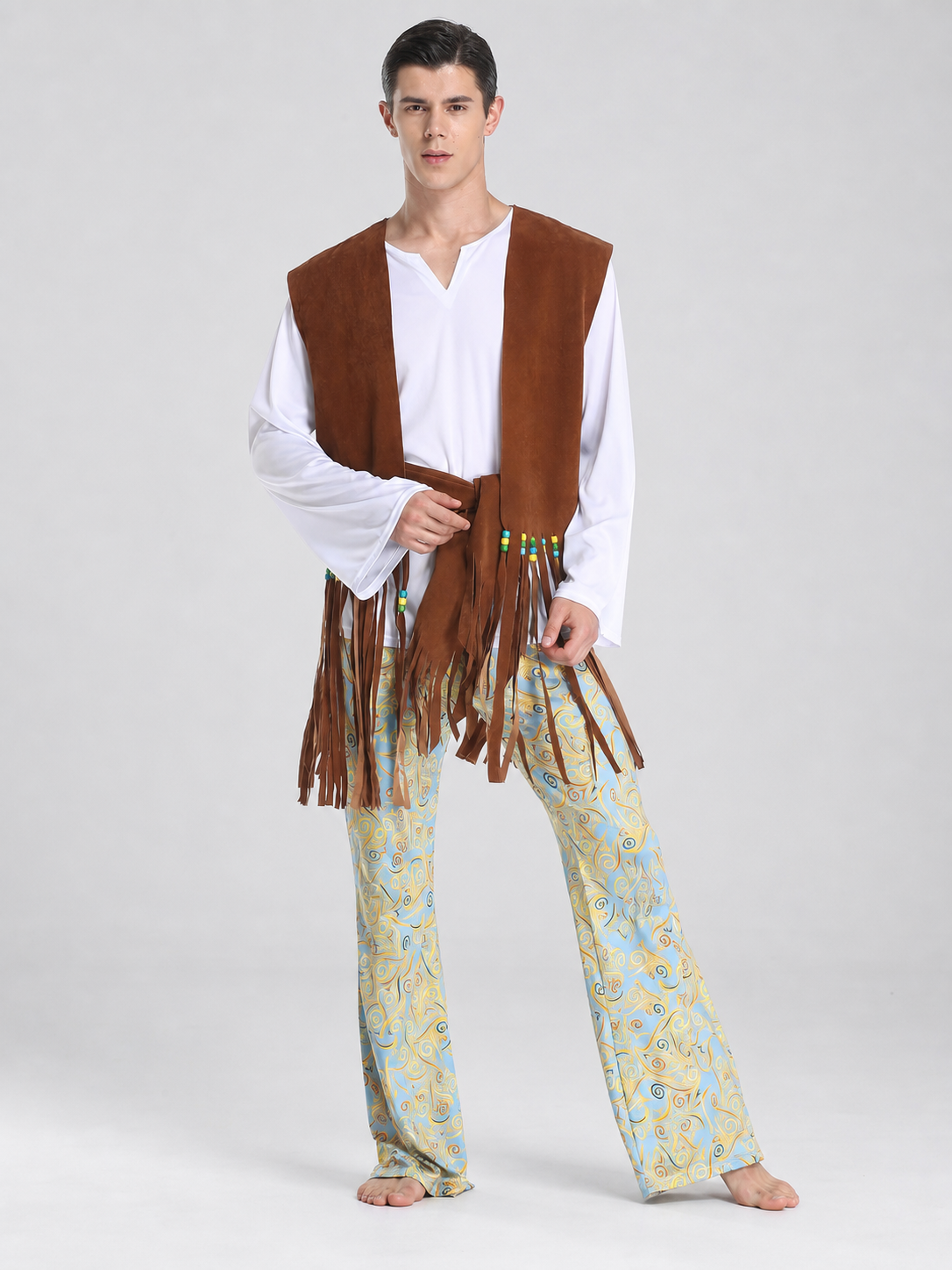 Fringed Carnival Vest with Colorful Beads