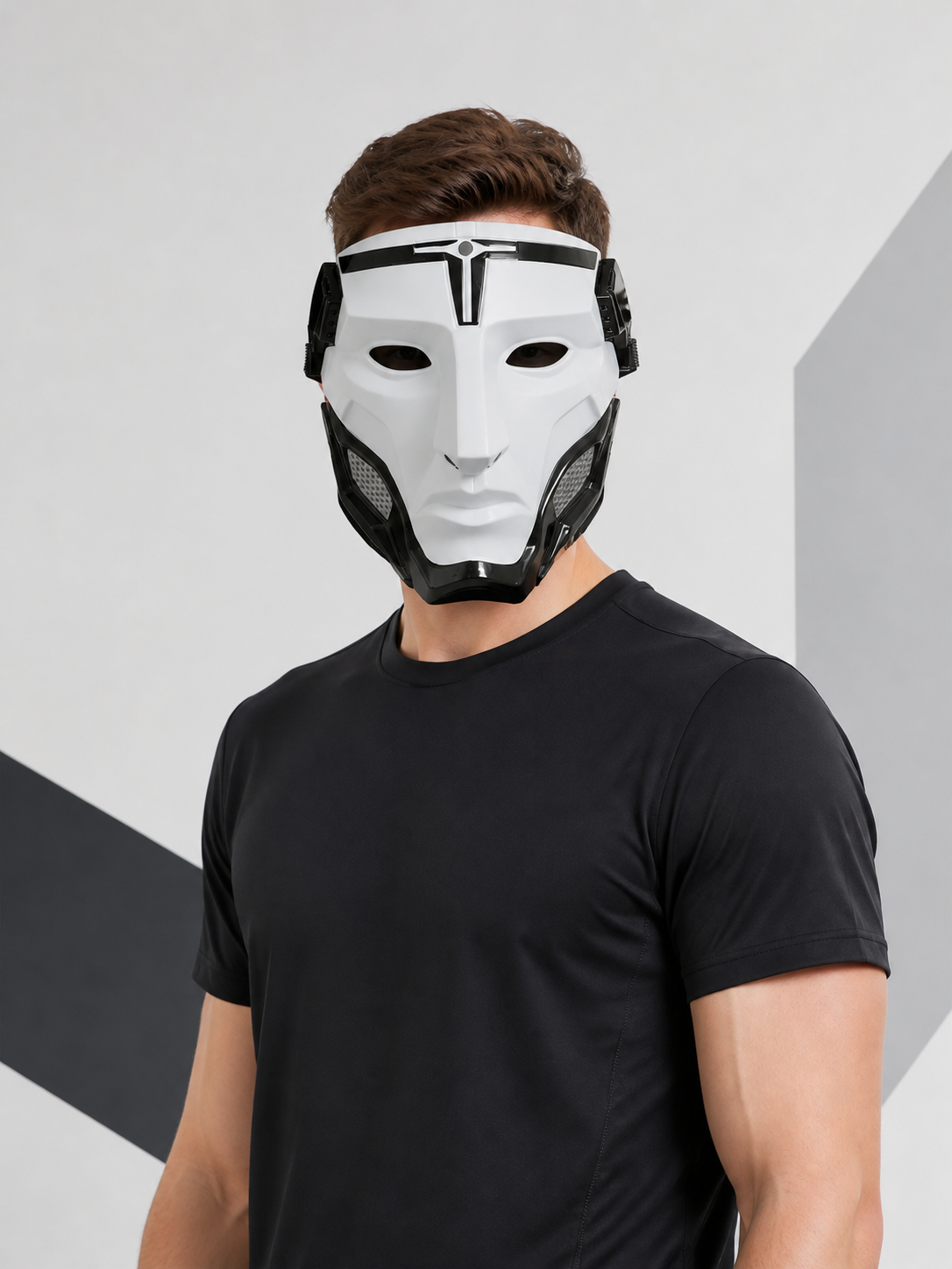Gray Carnival Mask for Halloween and Cosplay Costume Masks detail