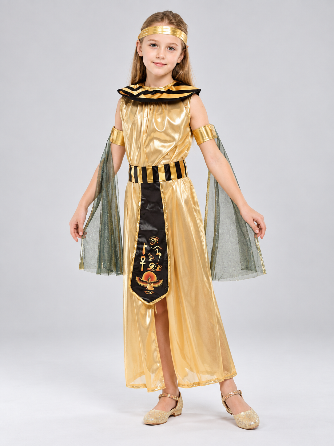 Ancient Egyptian style carnival costume, gold