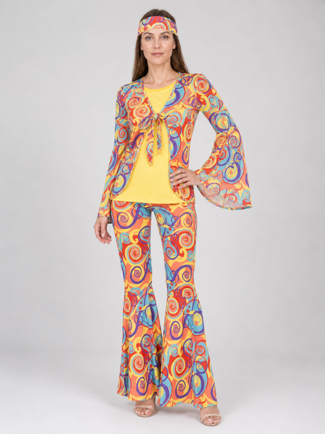 Carnival Headwear, Scarf with Multicolor Print Costumes detail