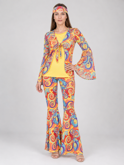 Carnival Headwear, Scarf with Multicolor Print Costumes detail