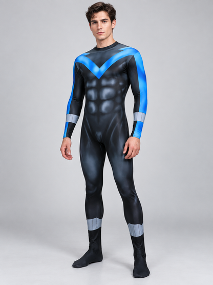 Batman Cosplay Costume Blue Jumpsuit with Muscle Simulation