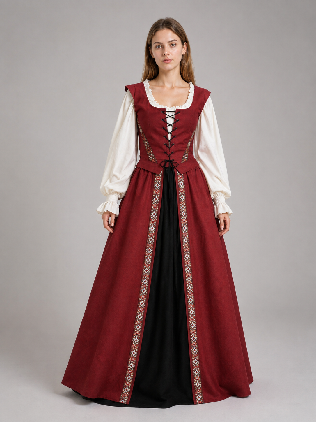 Medieval Dress with Front Lacing Costume Dresses detail