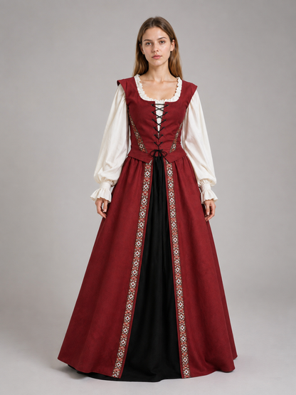 Medieval Dress with Front Lacing Costume Dresses detail