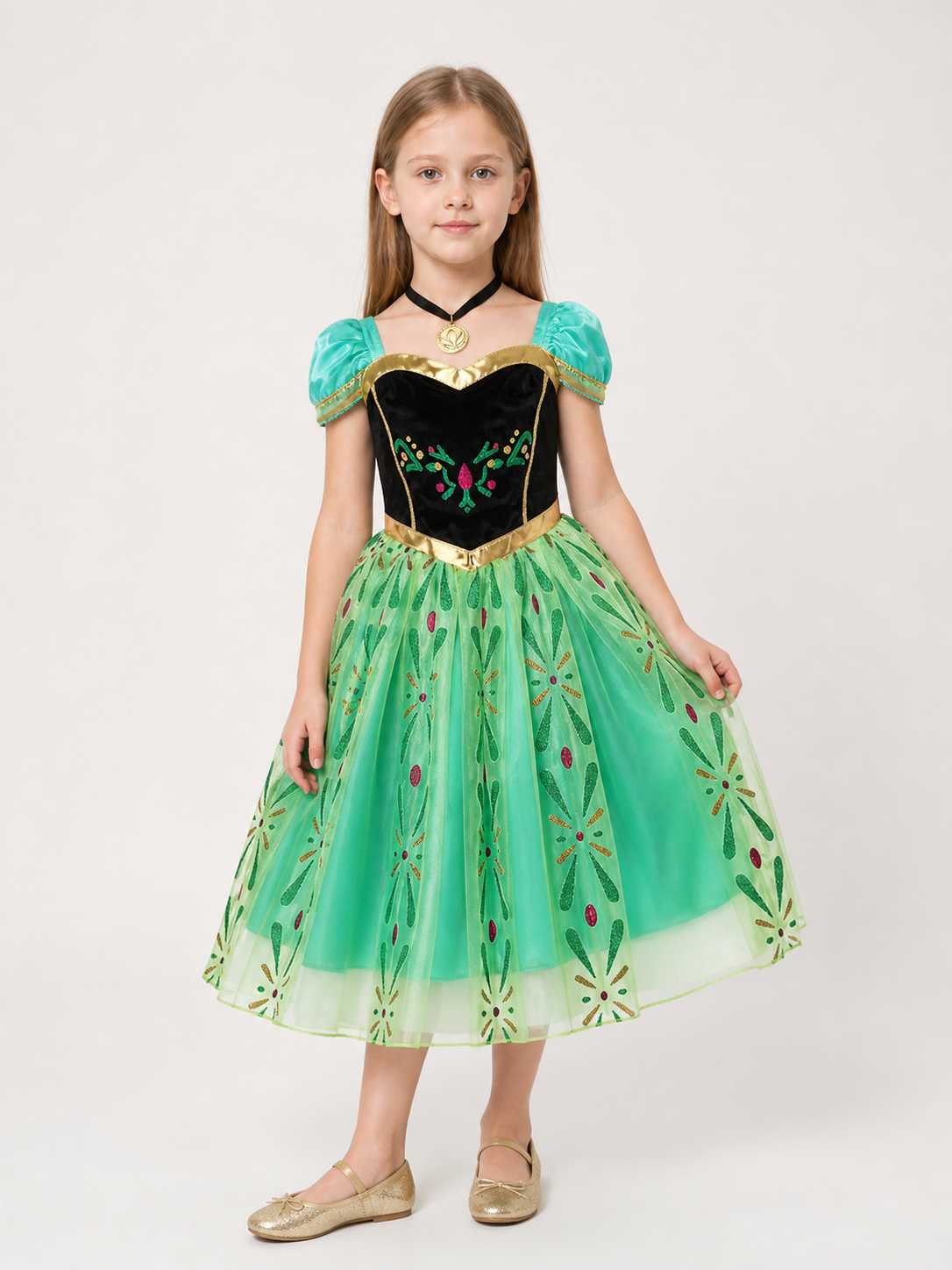 Green Princess Costume Dress for Halloween