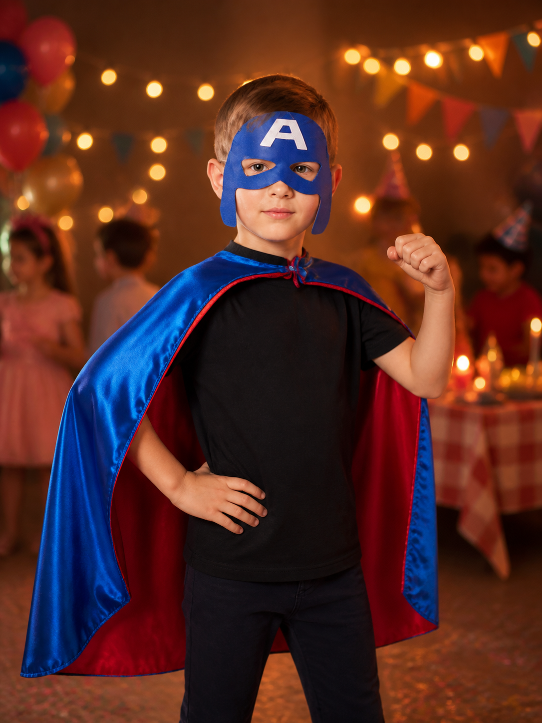 Captain America Mask with Cape, Carnival Costume Costume Capes detail