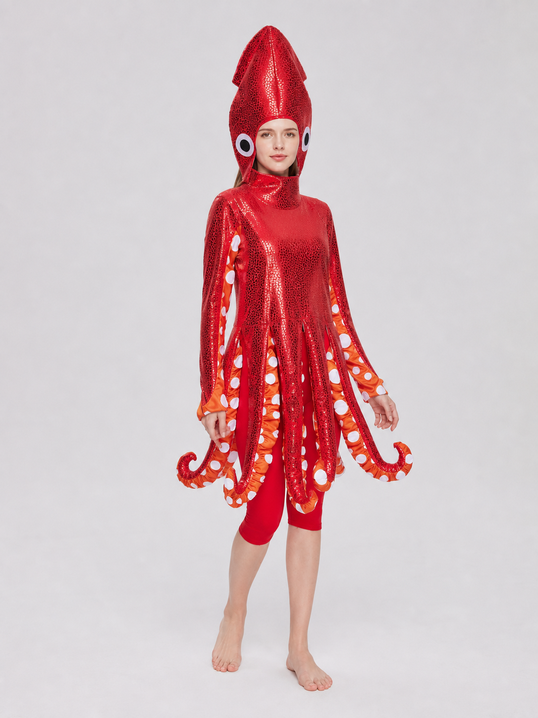 Red Sequin Squid Stage Costume