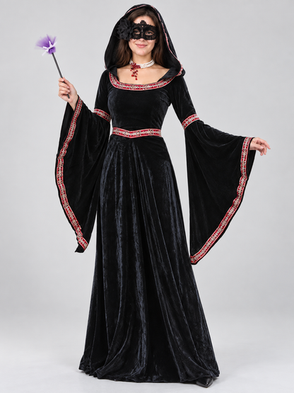 Costume: Black Hooded Dress, Mask, Wand