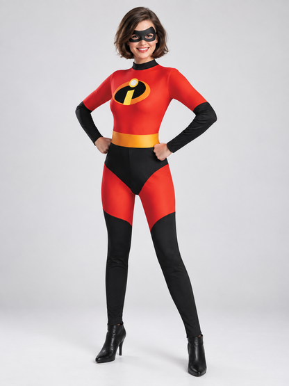 Red and Black Superhero Costume with Mask