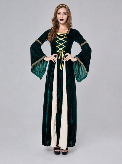 Medieval Costume with Gold Lacing and Sleeves