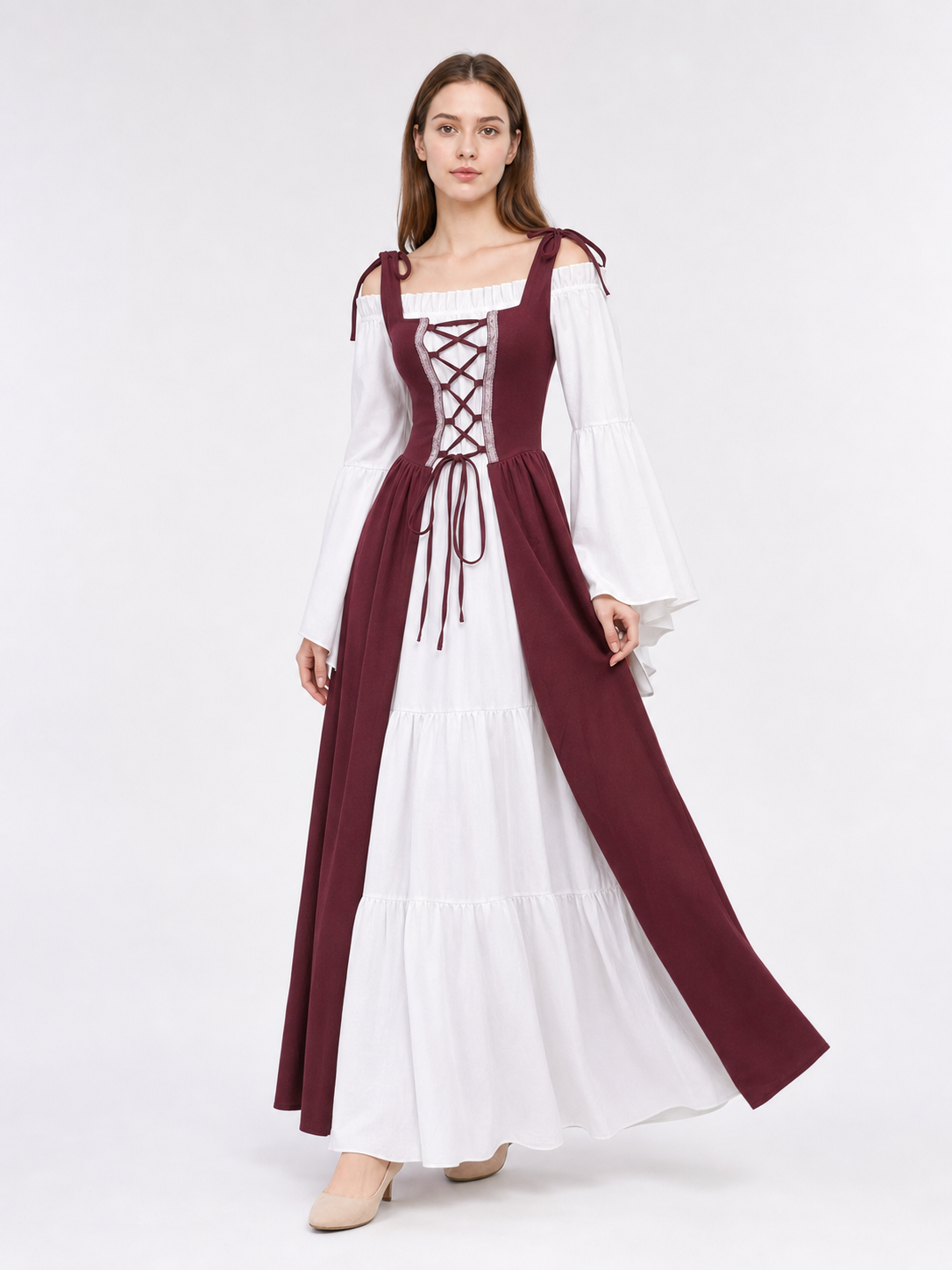 Renaissance-Style Medieval Dress with Lacing