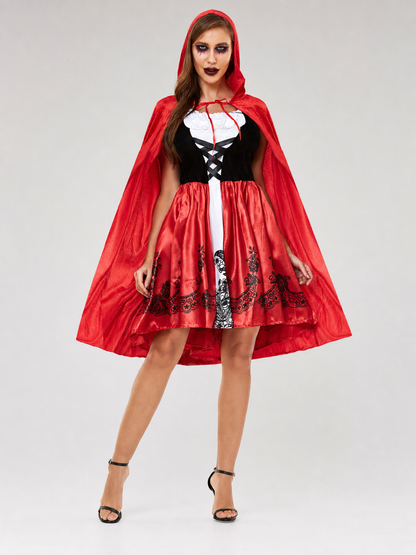 Little Red Riding Hood Costume: Hooded Dress with Cape