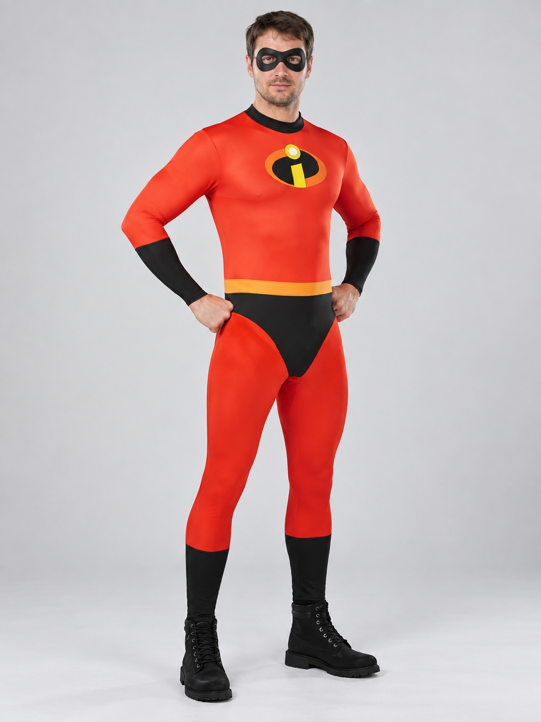 Superhero Costume with Eye Mask and Emblem