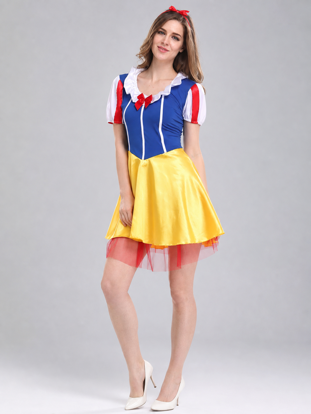 Princess Carnival Dress with Bow and Full Skirt