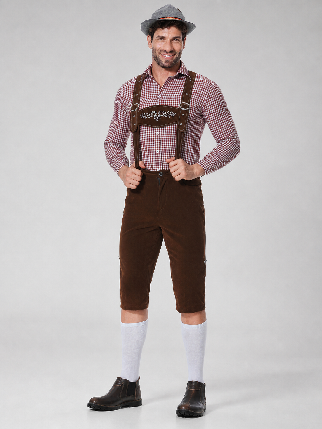 Historical Costume with Suspenders, Shirt, and Hat