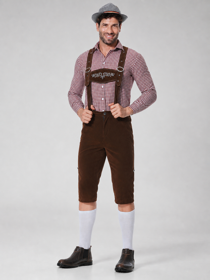 Historical Costume with Suspenders, Shirt, and Hat