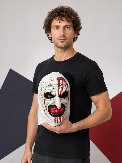 Scary White Halloween Mask with Red Splatter Costume Masks detail
