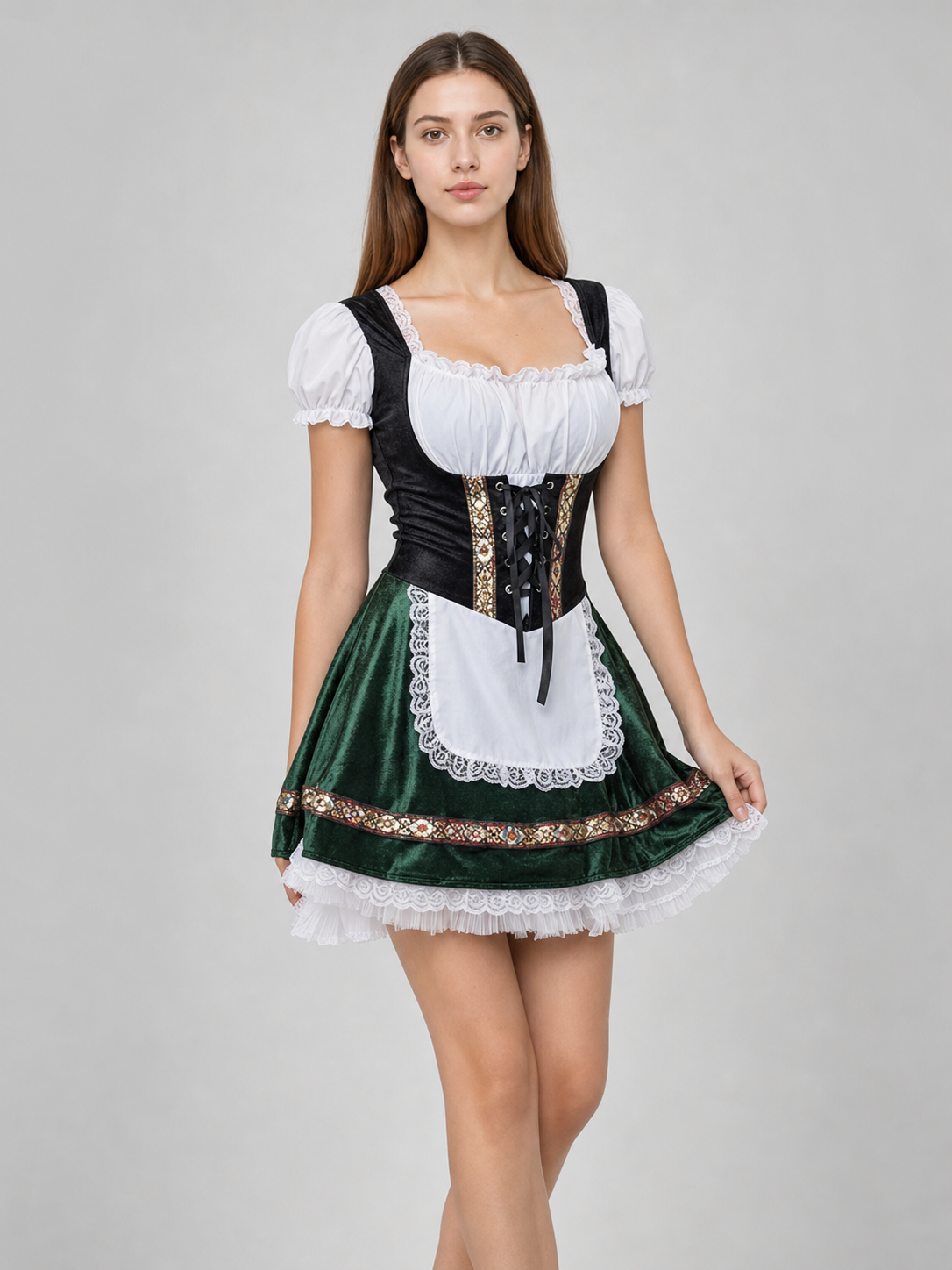National costume dress with apron and corset