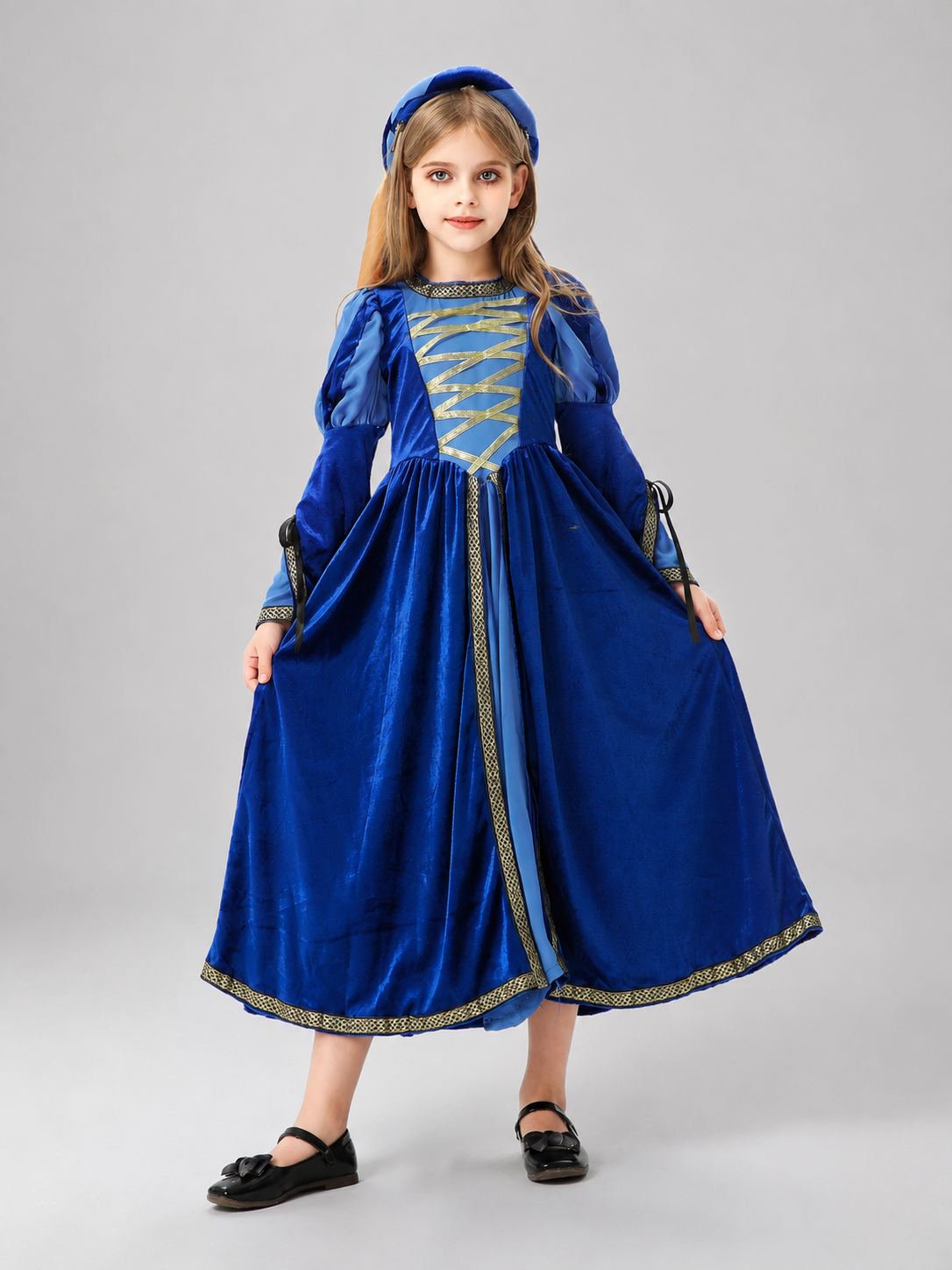 Children's velvet carnival dress with headpiece Costume Dresses detail