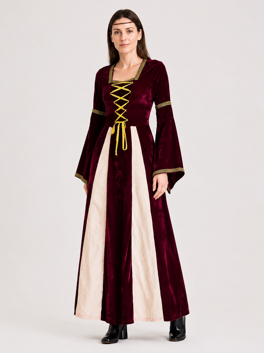 Medieval Long-Sleeve Stage Dress Costume Dresses detail