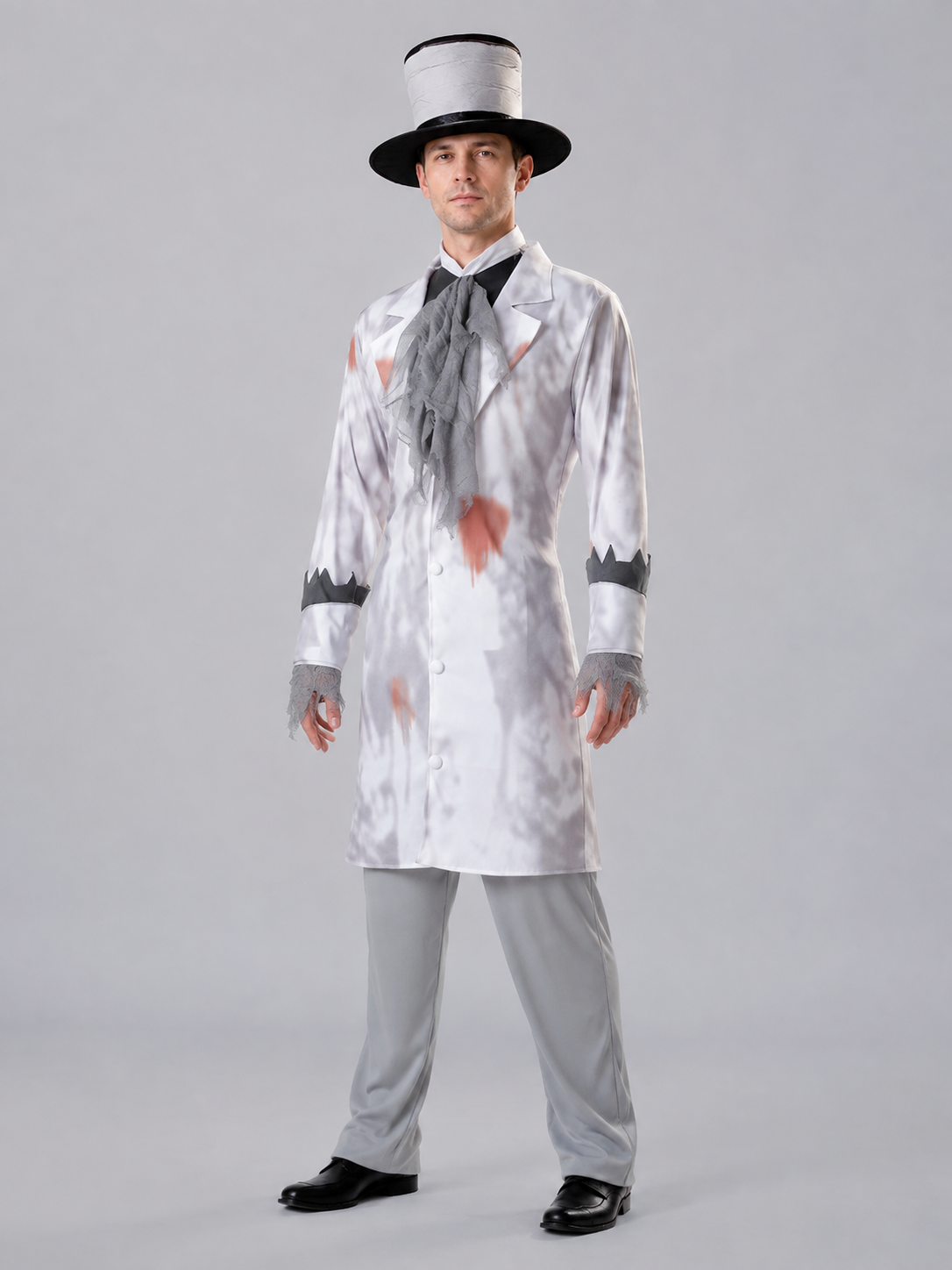 Costume with Top Hat and Neck Accessory Costume Headwear detail